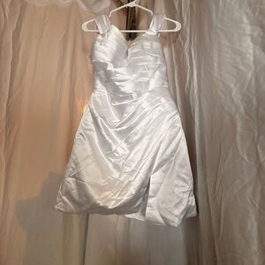 Chic White Satin Wedding Dress